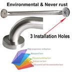 Brushed Nickel Shower Grab Bar 16 Inch - 1 1/4" Diameter, iMomwee 2 Pack Stainless Steel Safety Assist Handle, Wall Mounted Bathroom Mobility Aid Balance Support Hand Rail for Handicap Elderly Senior