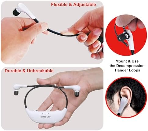 SIMOLIO Additional Wireless TV Headphone, Replacement Headset Under Chin Headphones, Wireless Headphone for Hard of Hearing & Seniors
