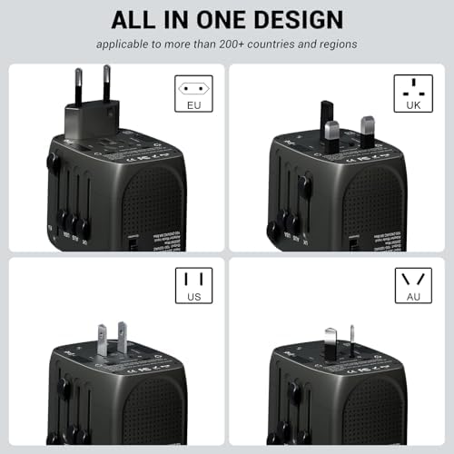 Travel Converter Adapter Voltage Converter That Steps Down 220 Volts to 110 Volts for use in Over 200 Countries,Including The U.S., U.K., Europe, and Australia