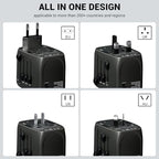 Travel Converter Adapter Voltage Converter That Steps Down 220 Volts to 110 Volts for use in Over 200 Countries,Including The U.S., U.K., Europe, and Australia
