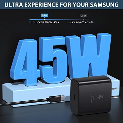 2025 New 45W Super Fast Charger USB C Android Phone Charger Fast Charging Replacement for Samsung Galaxy S25/S25 Ultra/S25+/S24 Ultra/S24/S24+/S23 Ultra/S23/S22/S20/S21/Note 10,Galaxy Tab, 6ft C Cable