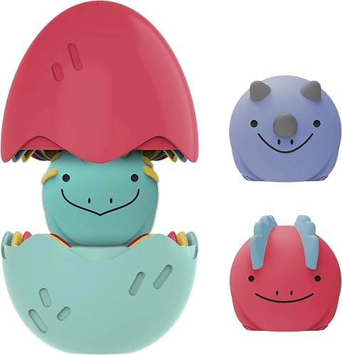 Dr. Brown's CleanUp Float & Hatch Dino Eggs, Multi-Use Interactive Bath and Pool Toy for Toddlers, 6m+, BPA Free