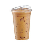 Comfy Package [20 oz. - 100 Count Crystal Clear Plastic Cups With Strawless Sip-Lids, Disposable Iced Coffee Cups with Lids - Ideal for Cold Beverages, and To-Go Drinks