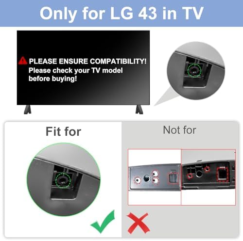 Replacement Legs for LG TV, TV Stand Legs for 43 Inch LG TV Legs 43UK6200 43UK6090 43LK5700PUA 43UM7300 43UN6900PUB 43LJ5500 43LJ550M 43LJ5550 MAM645839 AAN76009325 AAN76009305 AAN76009358 with Screws