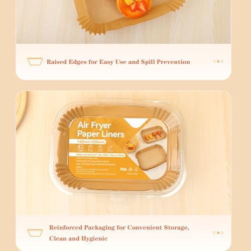 Air Fryer Paper Liners, 100PCS Rectangle 8.6"x5.5" Disposable Parchment, AirFryer Accessories Non-Stick Baking Paper for Ninja Foodi Dual Zone Air Fryer DZ201/DZ401/DZ550