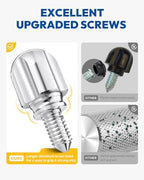 Attachment Knob Thumb Screw fit for KitchenAid Mixers, Upgraded 6061 Aluminum 1.65‘’ Long Screw Head Knob Replacement Parts, Replaces 9709194, 4162142, 240374 etc, Chrom