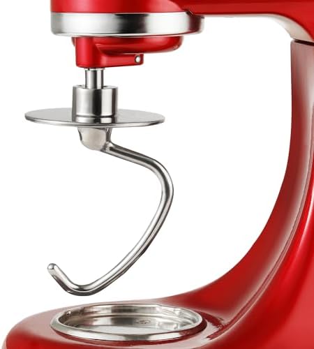 Stainless Steel Dough Hook Attachment for KitchenAid 4.5-5 Quart Tilt-Head Stand Mixer, K45DH Dough Hook Replacement for KSM90 and K45, Mixer Parts Accessories…