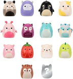 SQUISH-A-LONGS 14 Pack - 1” Mini-Squish with 4 Accessories, 1 Ring, and a Collector’s Guide - Collect, Trade, & Play