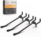 INCLY 60 Pack 4 Inch Black Pegboard Hooks, 1/4" Heavy Duty Peg Board Shelving Hooks Accessories, Peg Board Tool Hangers Only Fit 1/4" Pegboard Hanging Tools Garage, Craft Organizing, Kitchen, Store