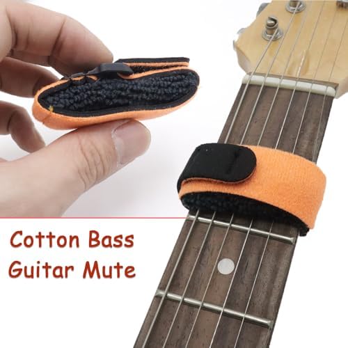 3pcs Bass Guitar String Mute Damper, Cotton Bass Guitar Fret Mute, Adjustable Guitar String Dampener, Bass Guitar Accessories