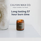 Calyan Wax Soy Wax Candle, Lavender & Bergamot Scented Candle for The Home | Premium Soy Candle with Essential Oils | Soy Candle in Amber Glass Jar | Aromatherapy Gift
