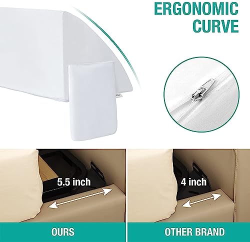 Vekkia Twin Bed Wedge Pillow for Headboard Gap/Headboard Pillow/Mattress Wedge/Bed Gap Filler，Bolster Pillow Close Gap Between Mattress and Headboard(White 39"x8"x6")