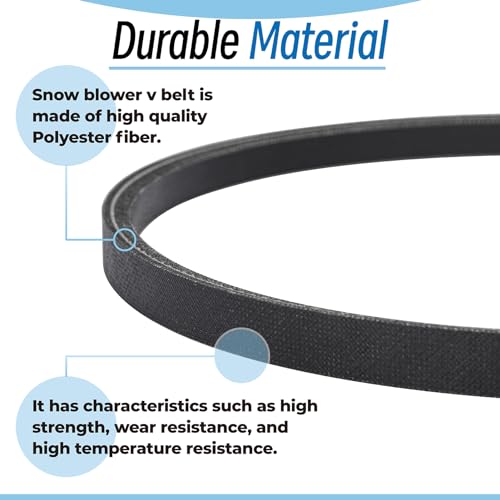 302040014 Snowblower Auger Belt, for Powersmart Snow Thrower Series Parts DB7659 DB7659H Drive V-Belt (24.75 * 0.26 * 0.47) Inch