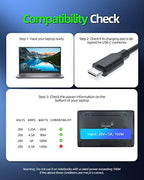 100W 65W 60W AC Charger Replacement Fit for Dell Latitude 5340 5440 5540 7440 9440 2 in 1 LW P176G P175G P174G P166G P181G P182G P165G P127F Laptop Power Adapter Supply Cord