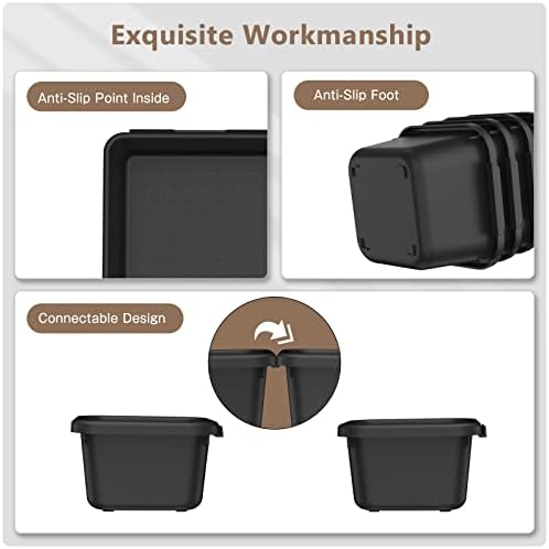 【𝟰𝟲𝗣𝗖𝗦】【5 Size】A-LUGEI Tool Box Organizer Tray Divider Set, 【Black】 Desk Drawer Organizer, Garage Organization and Storage Toolbox Accessories Rolling Tool Chest Cart Cabinet WorkBench Small Part