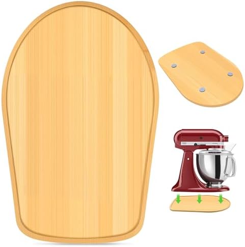 Bamboo Mixer Slider for KitchenAid 4.5-5 Qt Tilt-Head Stand Mixer, Appliance Sliding Mat Pad, Kitchen Countertop Storage Accessories Mixer Moving Tray Board Attachments, Kitchen Aid Mixers Accessories