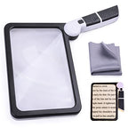 Magnifying Glass with Light, 5X Folding Handheld Large Rectangle Reading Magnifier with Dimmable for Macular Degeneration, Seniors Reading, Close Work, Lighted Gift for Low Visions (5X)