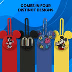 Disney Mickey Mouse Ears 4-Pack Silicone Airtag Holder Case- 4 Airtag Keychain Holder Included- Mickey Mouse Airtag Loop with 4 Designs- Keychain Accessories for Apple Airtag- Airtag Case 4 Pack