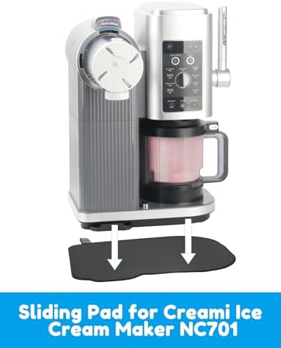Sliding Pad for Ninja Swirl by Creami Ice Cream and Soft Serve Maker NC701 - Quickly Slide Ice Cream Maker on Table - Convenient Storage Strap - Accessories for Ninja Swirl Creami Maker