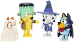 Bluey Figure 4-Packs, Halloween, 2.5" Poseable Figures of Bluey, Bingo, Chloe & Lucky Dressed in Halloween Costumes, with Accessories, Kids Can Recreate Their Favorite Moments from The Bluey TV Show
