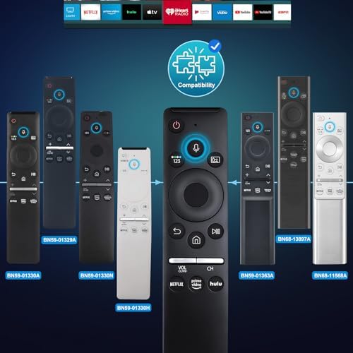 Replacement Voice Remote for Samsung Smart TVs, for Samsung-TV-Remote, for Samsung Crystal UHD QLED Curved 4K 8K Smart TVs(2020/2021)