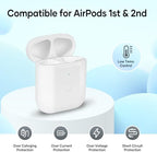 Replacement AirPod Charging Case Compatible with AirPods 1st 2nd Generation Wireless Charging case 550mAh Bluetooth Pairing Sync Button (No Earbuds) (White)