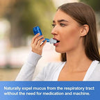 Breathing Exercise Device for Lungs, Lung Expansion and Mucus Relief Device, Portable Expiratory Breathing Exerciser with A Set of Accessories, Breathing Trainer for Lung Cleanse(Blue)