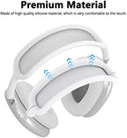 Silicone Case Cover for AirPods Max Headphones, Clear Soft TPU Ear Cups Cover/Ear Pad Case Cover/Headband Cover for AirPods Max (2024/2020),Transparent Accessories for Apple AirPod Max (USB-C), White