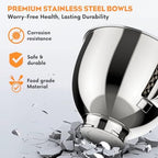 Cofun Stainless Steel Mixer Bowl For Kitchenaid Tilt-Head Stand Mixers 4.5-5 Quart, 5 qt Mixing Bowl Replacement For Kitchen aid With Anti-slip Handle, Polished
