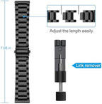 FINTIE Metal Band Compatible with Fitbit Versa 2 1 and Lite Edition, Solid Stainless Steel Strap Replacement Wristband Business Bracelet