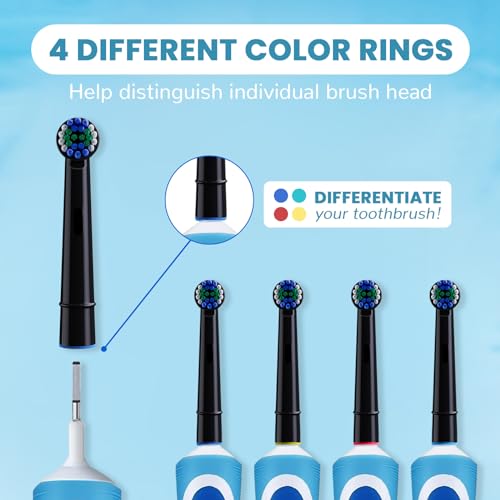 GENKENT 20 Replacement Heads, Toothbrush Heads Compatible with Oral B, Black