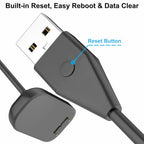 USB Charger for Fitbit Charge 6/5 Luxe, Magnetic Charging Cable with Reset Button, Power Cord Replacement with Type-C Adapter for Fitbit Charge 6/5 Luxe Watch, (50CM | Black)