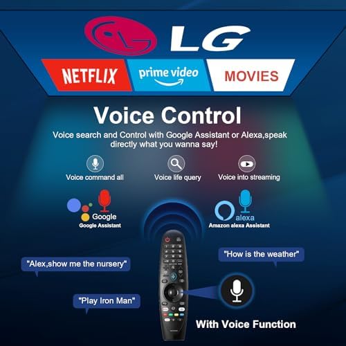 Replacement Magic Remote Control for LG Smart TV Remote LG-TV-Remote with Voice and Pointer Function Universal LG Remote for LG UHD OLED QNED NanoCell 4K 8K Models Google/Alexa