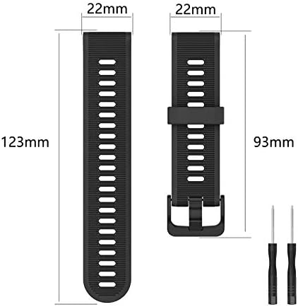 ISABAKE Band for Garmin Forerunner 935/Forerunner 945/955/965/Forerunner 745,Compatible with Fenix 5/ Fenix 5plus/ Fenix 6/ Fenix 6 Pro/Approach S60,Soft Silicone 22mm Replacement Bands