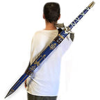 Legend of Zelda FULL TANG Carbon Steel Master Sword SHARPENED Skyward Limited Edition Deluxe w Belt, 14-Blue-BRB
