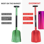 Overmont Collapsible Snow Shovel Aluminum - Lightweight Snow Utility with Ice Scraper and Carrying Bag Sizes 32 and 42 Inch