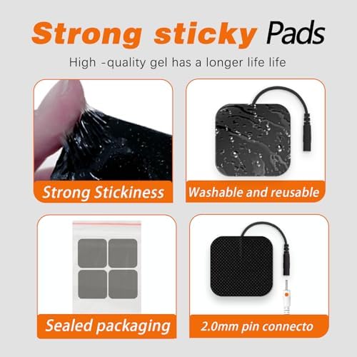 TENS Unit Pads Replacement Pads for TENS Unit Electrode Pads Electrodes for TENS Unit Muscle Stimulator Pads 2"x2", 24PCS Stim Pads for AUVON TENS Unit Electrode Pads/TENS 7000 Replacement Pads