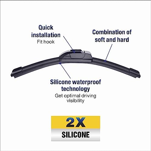5 PLUS® Silicone Wiper Blades 22 inch wiper blades 2 pack Replacement For Ford F Series 2023-2012 Expedition 22-08,Chevy Silverado GMC Sierra Series 2023-2019 2006-1999 Windshield Wiper Blades