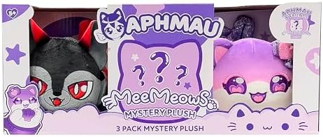 Aphmau 6” MeeMeow Plush 3-Pack, Friends Surprise Box That Includes 2 Friends Plush + 1 Exclusive Mystery Plush, Official Merch