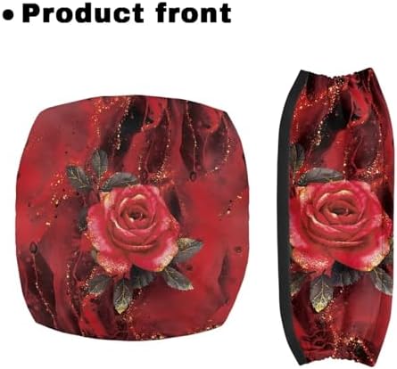 Seat Cover for Walkers for Seniors Red Rose Walker Seat Covers for Ladies Floral Rollator Walker Accessories for Seniors Adjustable Fabric Rollator Walker Seat and Backrest Covers