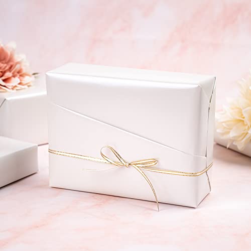 RUSPEPA Off White Metallic Wrapping Paper - Solid Color Matte Paper Perfect for Wedding, Birthday, Christmas, Baby Shower - 17.5 Inches X 32.8 Feet