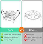 Stackable Egg Steamer Rack, BiaoGan Egg Cooking Rack with Heat Resistant Silicone Handles Compatible with Instant Pot Accessories 6,8 Quart, 14 Eggs Multipurpose Steamer Rack Trivet