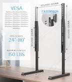 Universal TV Stand, Table Top TV Stand Base Wobble-Free Replacement for Most 24 to 80 Inch LCD LED TVs, 7 Height Adjustable TV Legs Hold up to 150lbs, Max VESA 800x500mm, Black AX10TB02