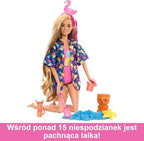 Barbie Pop Reveal Doll & Accessories, Rise & Surprise Fruit Series Gift Set with Scented Doll & Squishy Pet, Color Change, Moldable Sand & More, 15+ Surprises