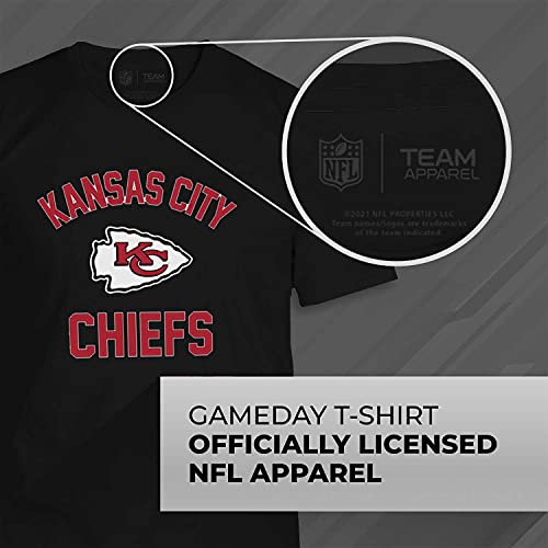 Team Fan Apparel NFL Adult Gameday T-Shirt - Cotton Blend - Tagless - Semi-Fitted - Unleash Your Team Spirit During Game Day (Kansas City Chiefs - Black, Adult Large)