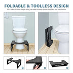 BQYPOWER Toilet Stool, Bamboo 8 Inch Toilet Potty Stool, Foldable Bathroom Poop Stool with Non-Slip Mat for Adults Children…