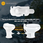 Halotronics Upgraded RV Water Valve Replacement Kit for Pedal-Flush Toilets - Compatible with Sealand Dometic 300, 301, 310, 311, 320, 321 (385311641) - Hardware Included - 2024 Model