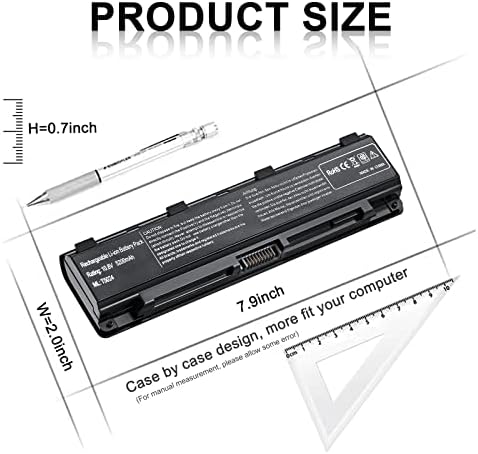 New Replacement PA5024U-1BRS Battery for Toshiba Satellite C55 C55-A C55T C55DT C55D C855 C855D L855 L875 P855 P875 S855 S875 Series Battery PA5109U-1BRS PA5026U-1BRS PABAS272 -- 12 Months Warranty