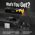 MAONO Dynamic Gaming Microphone with Software: USB XLR Podcast Computer Microphone with Boom arm - RGB PC Mic for Gamer - Podcast Microphone for Streaming Recording Studio YouTube Online Chat PD100XS