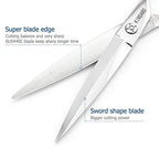 Barber Scissors 7" Professional Sliding Hair Scissors Willow Shape Sliding Hair Shears Professional Sliding Haircut Shears Razor Edge 440c Barber Shears KINSARO
